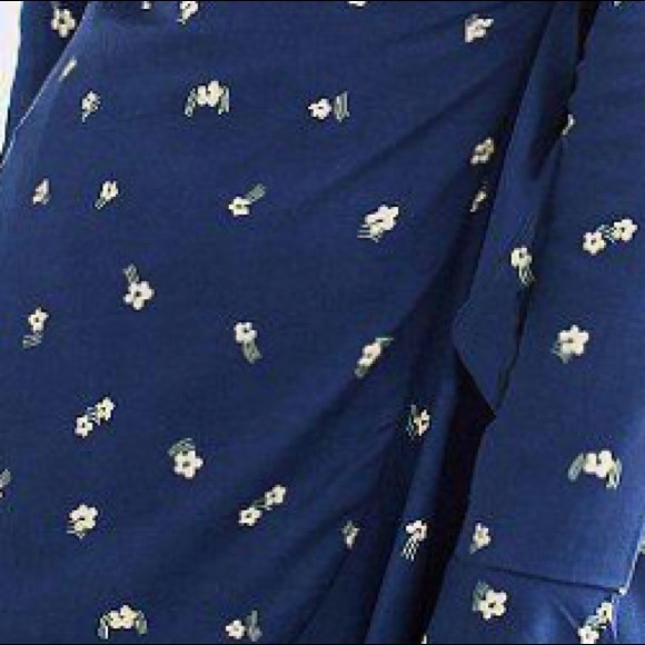 *Urban Outfitters LS Ruffle Wrap Dress in Blue* - Picture 5 of 7